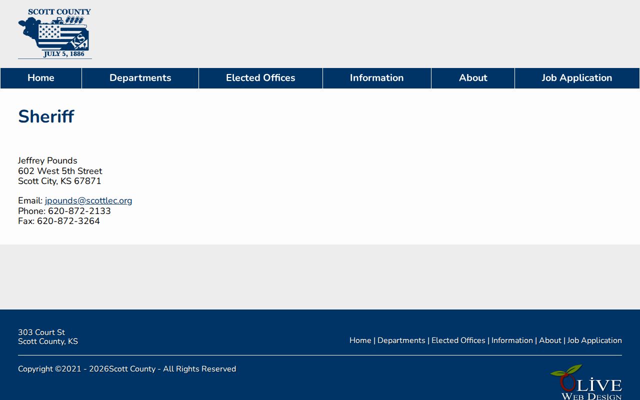 Official Scott County Sheriff contact page